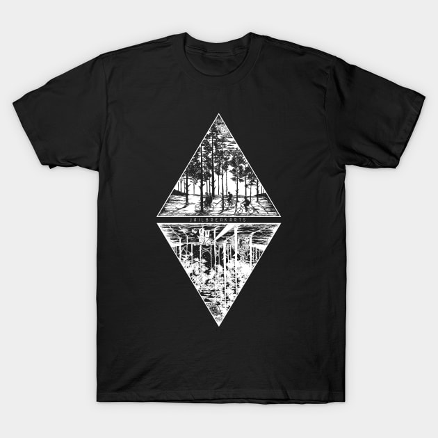 The Upside Down (Black Shirt) T-Shirt by JailbreakArts